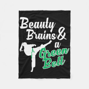 Green Belt Taekwondo Martial Arts Funny Judo Quote Fleece Blanket