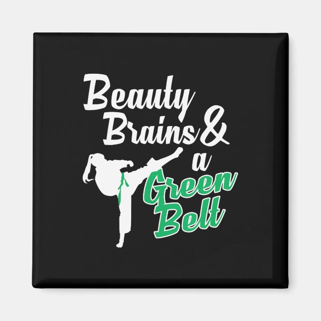Green Belt Taekwondo Martial Arts Funny Judo Quote Magnet (Front)