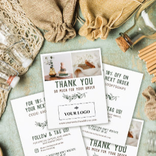 Green Berry Branch Logo & Photos Order Thank You Flyer