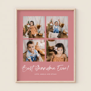 Green Best Grandma Ever Four Photo  Poster