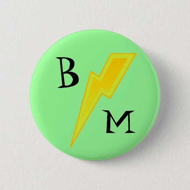 Green Best Man Lightning Bolt Pin (Front)