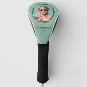 Green Best Mom by Par Custom Photo Mother Golf Head Cover