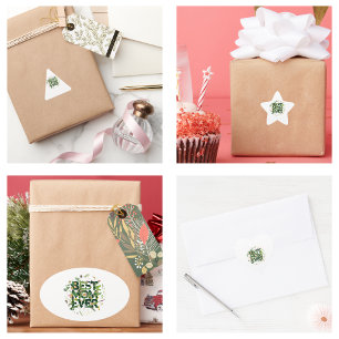 Green Best Mum Ever Mother's Day Gifts Star Sticker