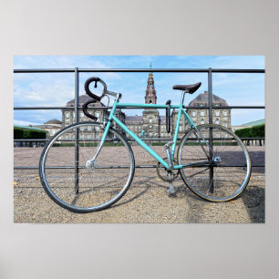 Green Bicycle at Christiansborg Palace, Copenhagen Poster