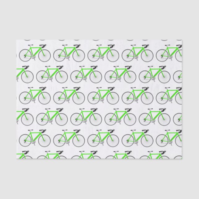Green Bicycle on White Tissue Paper (Front)