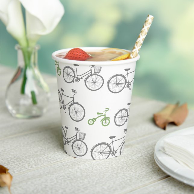 Green Bicycle Paper Cups (Insitu)