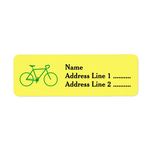 Green Bicycle Silhouette Return Address Label (Front)
