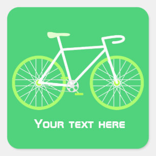 Green Bicycle Square Sticker