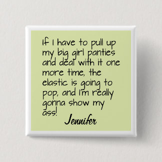 Green Big Girl Panties Word Saying Name Badge
