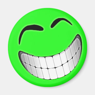 Green Big Grin Face Magnet