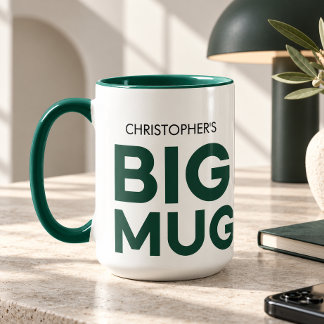 Green Big Mug | Huge Mug | Custom Name Mug