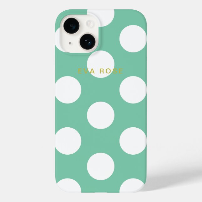 Green Big Polka Dots iPhone 7+ Case (Back)