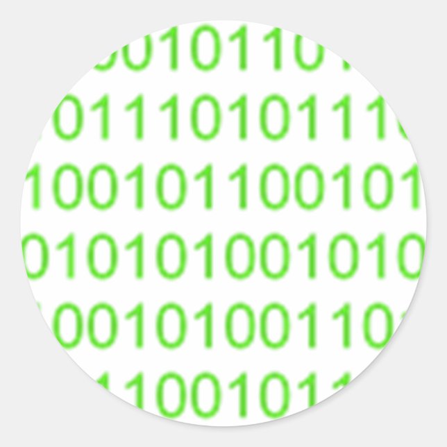 Green Binary 01 - GeekShirts Classic Round Sticker (Front)
