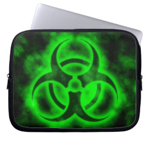 Green Biohazard Laptop Sleeve