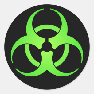Green Biohazard Symbol Classic Round Sticker