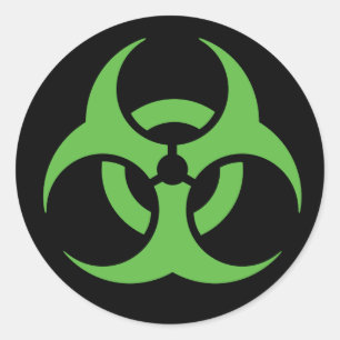 Green Biohazard Symbol. Classic Round Sticker