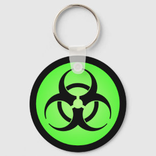 Green Biohazard Symbol Key Ring