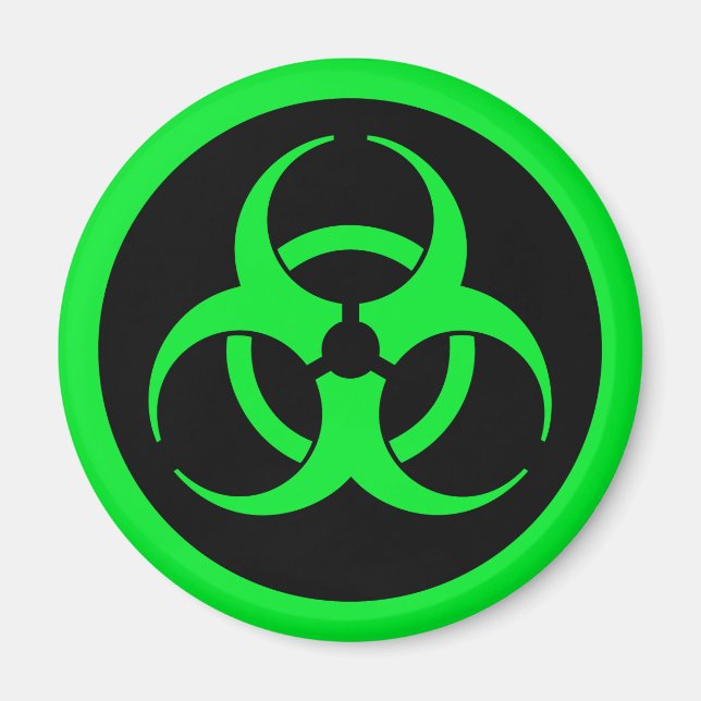 Green Biohazard Symbol Magnet (Front)