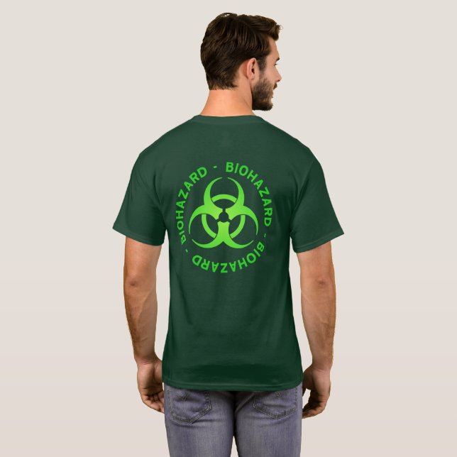 Green Biohazard Symbol Shirt (backprint) (Back Full)