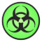 Green Biohazard Symbol Sticker