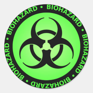 Green Biohazard Symbol Sticker