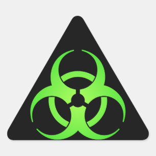 Green Biohazard Symbol Triangle Sticker