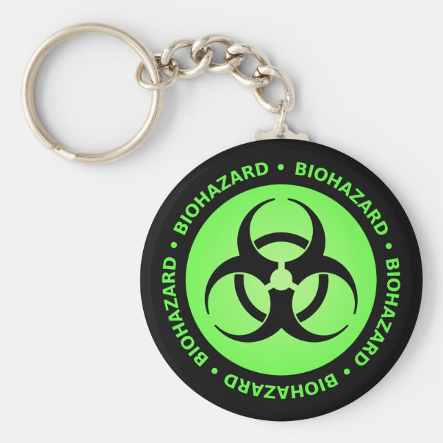 Green Biohazard Warning Key Ring (Front)