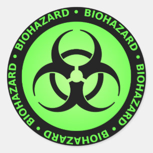 Green Biohazard Warning Sticker