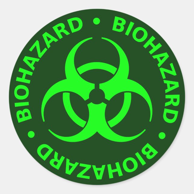 Green Biohazard Warning Sticker (Front)