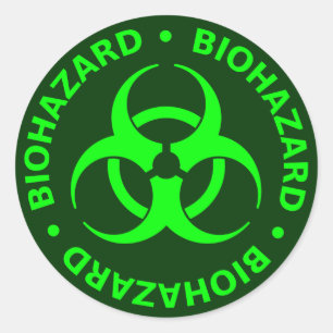 Green Biohazard Warning Sticker