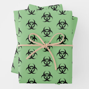 Green Biohazard  Wrapping Paper Sheet