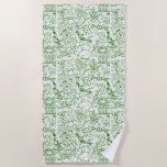Green Biology Pattern Beach Towel<br><div class="desc">This design features a pattern of various images related to biology and medical field.</div>