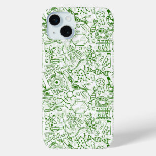 Green Biology Pattern iPhone 15 Mini Case