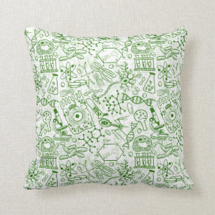 Green Biology Pattern Cushion