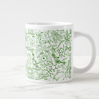Green Biology Pattern Large Coffee Mug