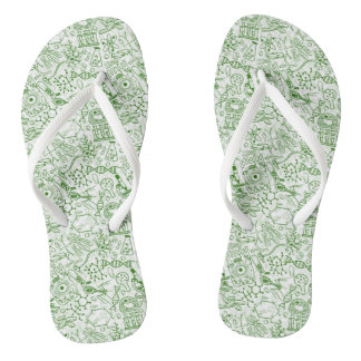 Green Biology Pattern Thongs