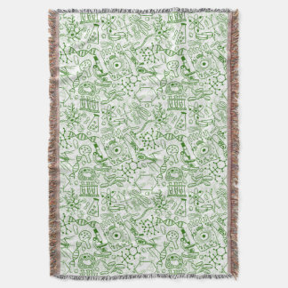 Green Biology Pattern Throw Blanket