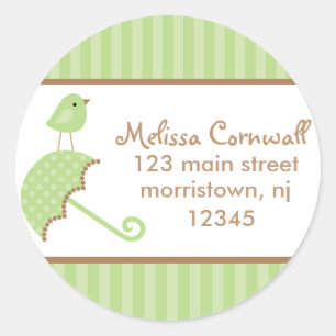 Green Bird Address Labels