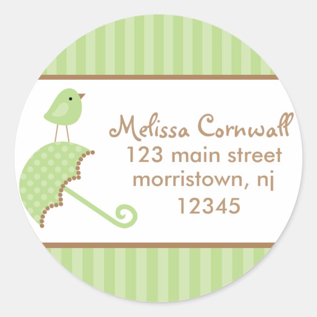 Green Bird Address Labels (Front)