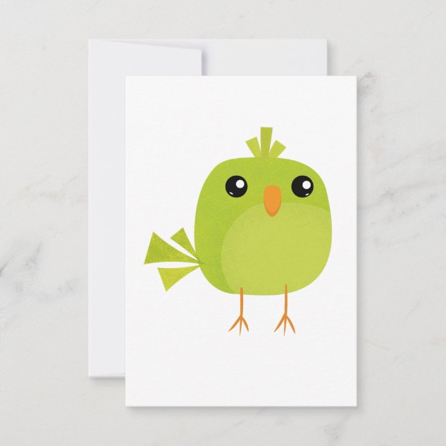 Green Bird Cartoon   Announcement (Front)