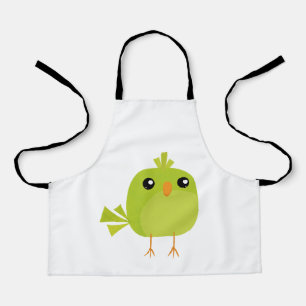 Green Bird Cartoon Apron