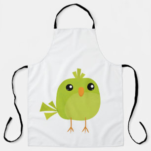 Green Bird Cartoon Apron