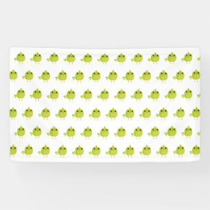 Green Bird Cartoon Banner