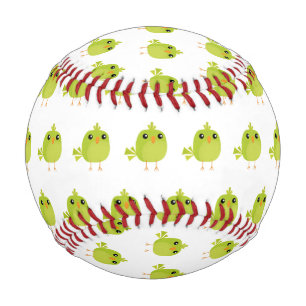 Green Bird Cartoon Baseball