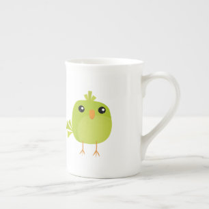 Green Bird Cartoon   Bone China Mug