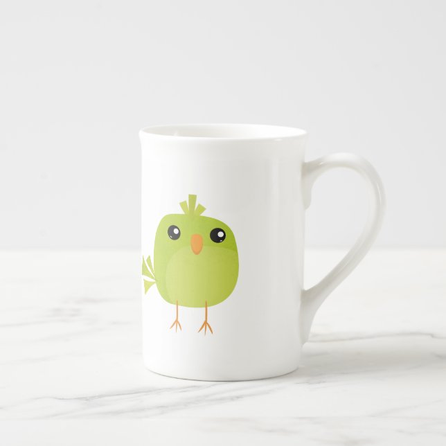 Green Bird Cartoon   Bone China Mug (Right)