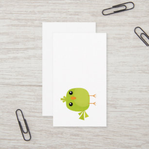 Green Bird Cartoon Business Card