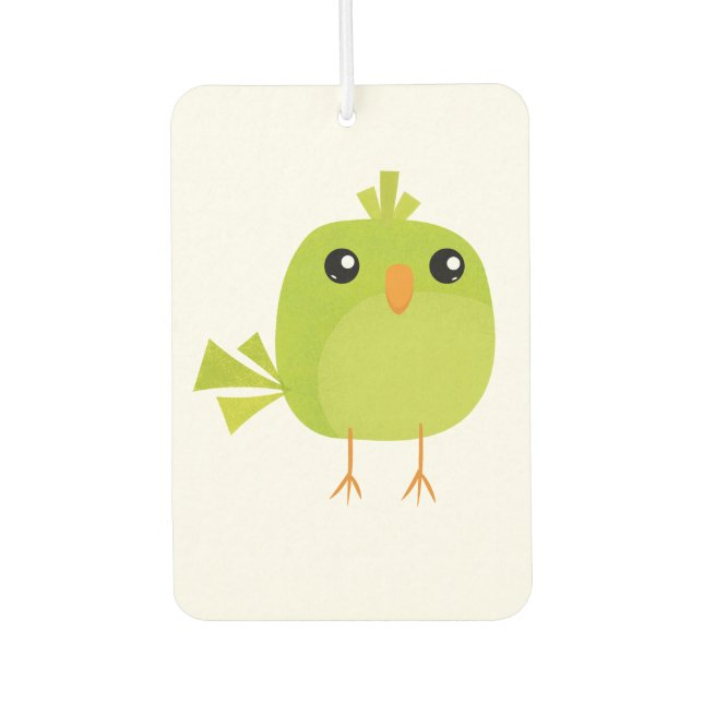 Green Bird Cartoon   Car Air Freshener (Front)