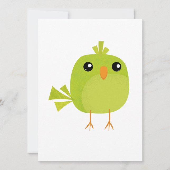 Green Bird Cartoon   Card (Front)