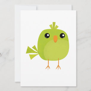 Green Bird Cartoon   Card